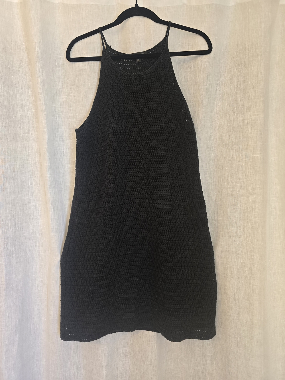 Banana Republic Black Crochet Halter Dress